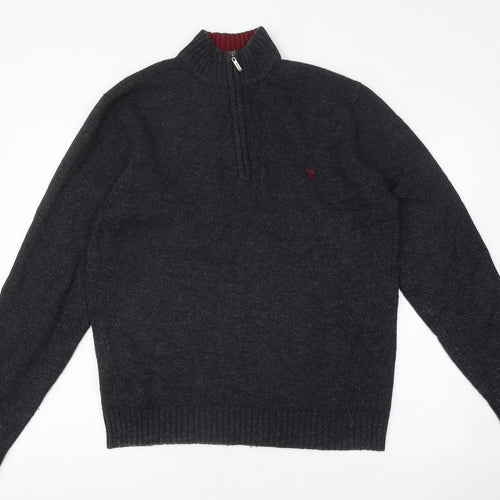 Viyella Mens Grey Wool Pullover Sweatshirt Size L