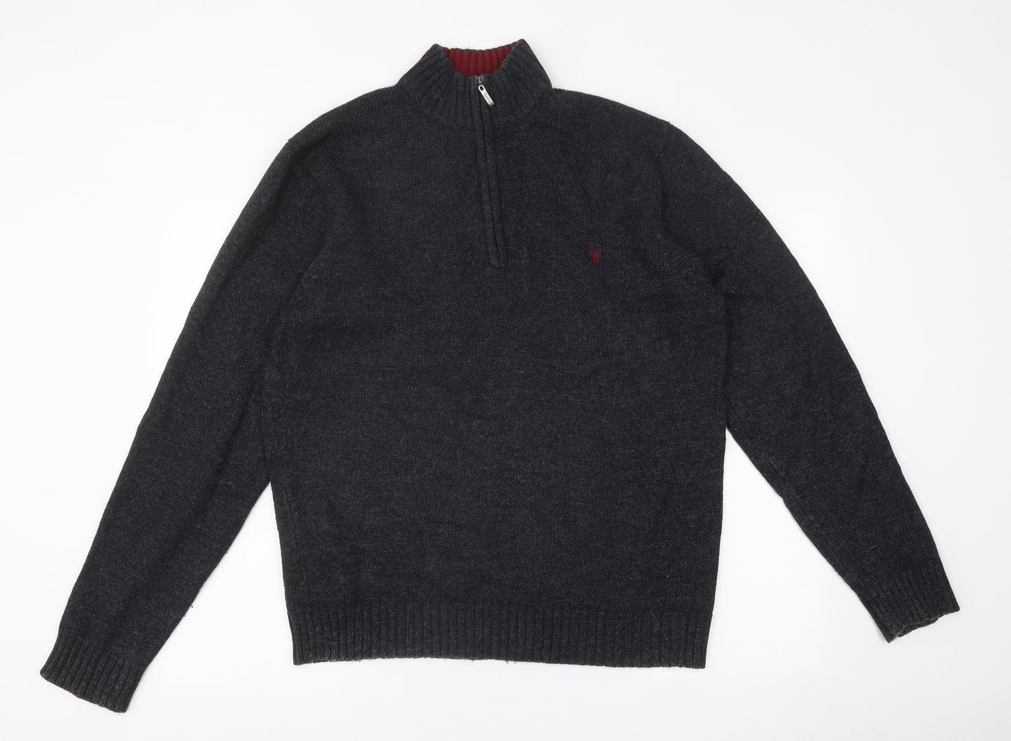Viyella Mens Grey Wool Pullover Sweatshirt Size L