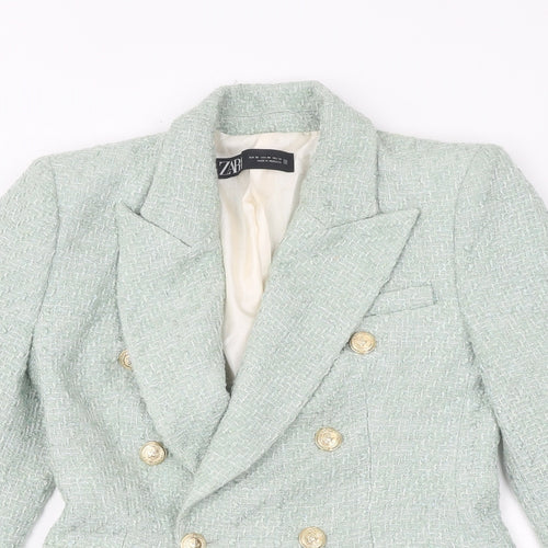 Zara Womens Blue Jacket Size XS Button