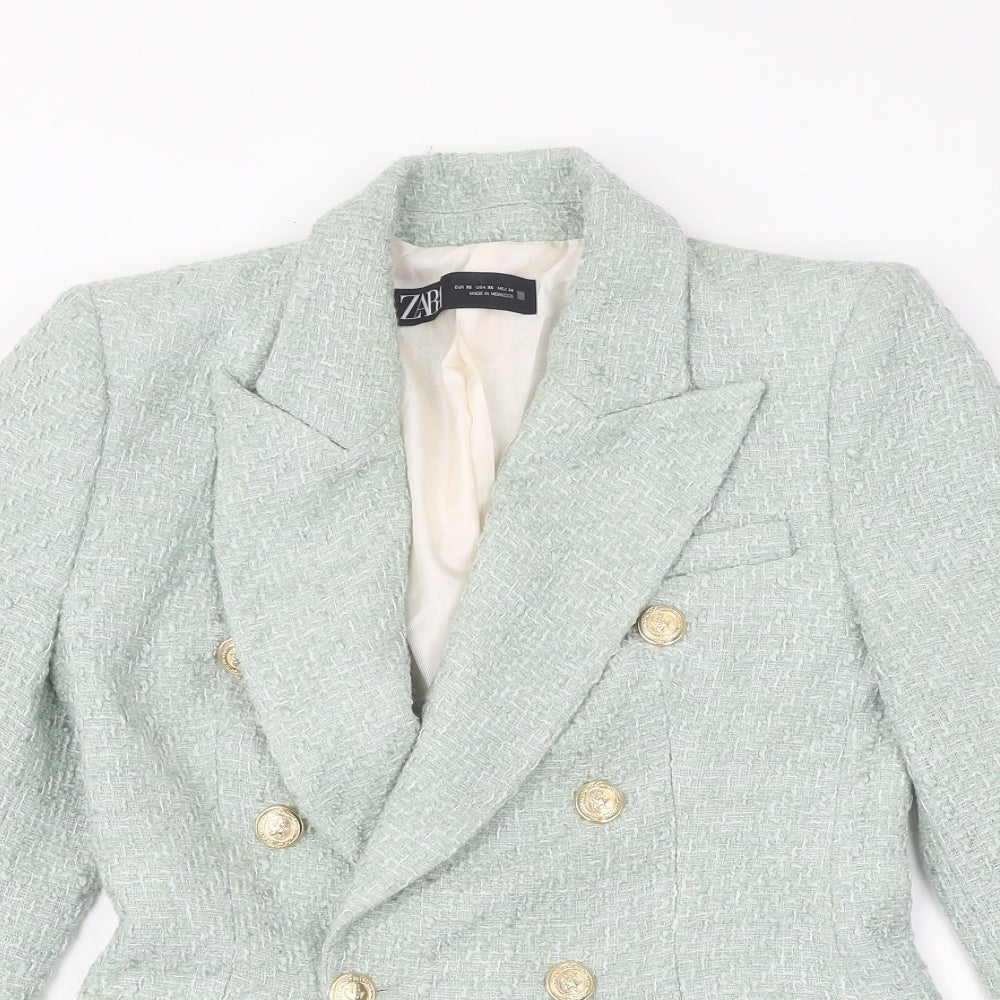 Zara Womens Blue Jacket Size XS Button