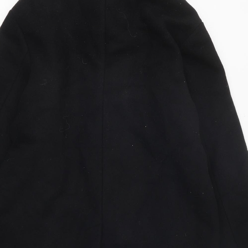 Zara Girls Black Pea Coat Jacket Size 13-14 Years Button