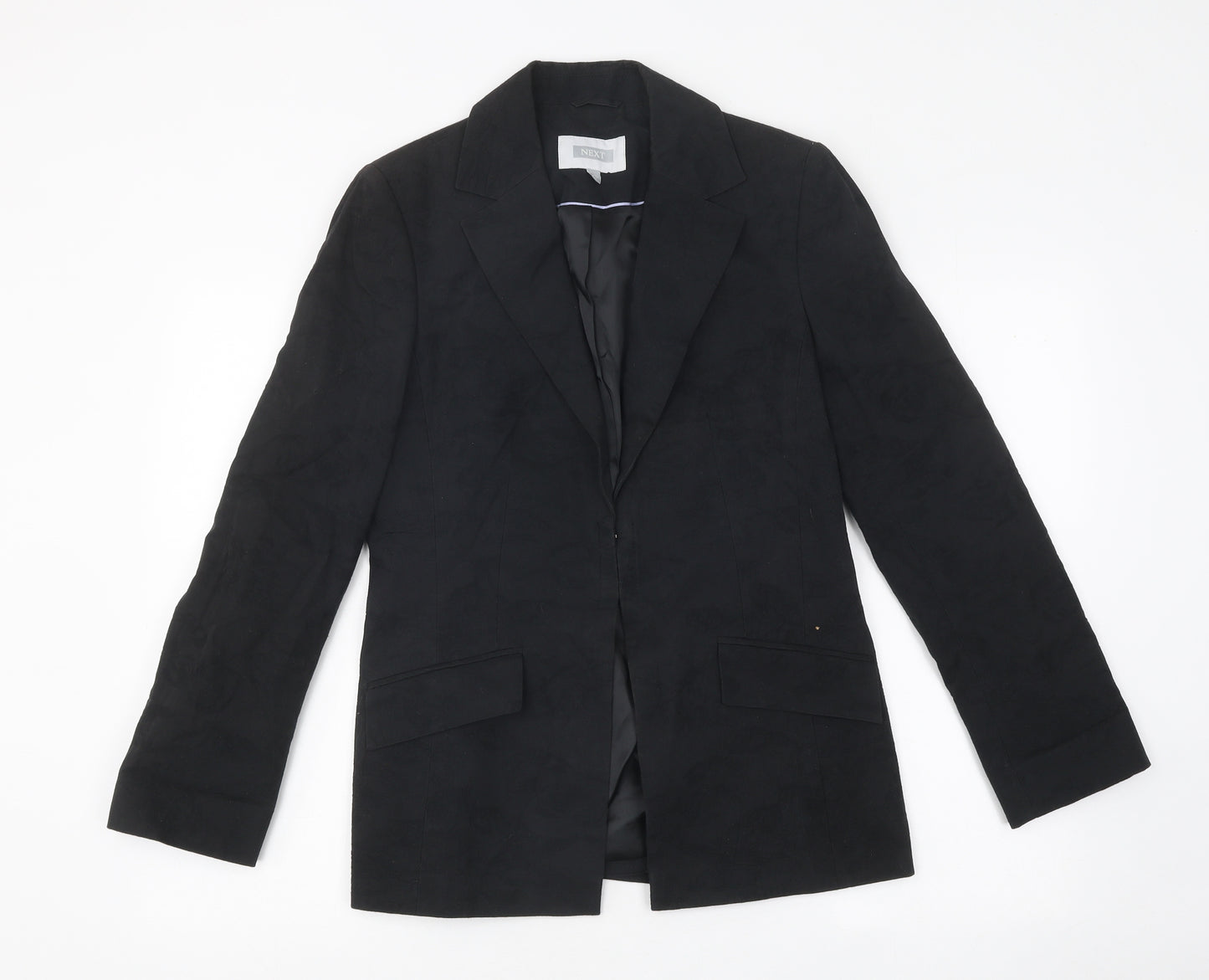 NEXT Womens Black Linen Jacket Suit Jacket Size 12