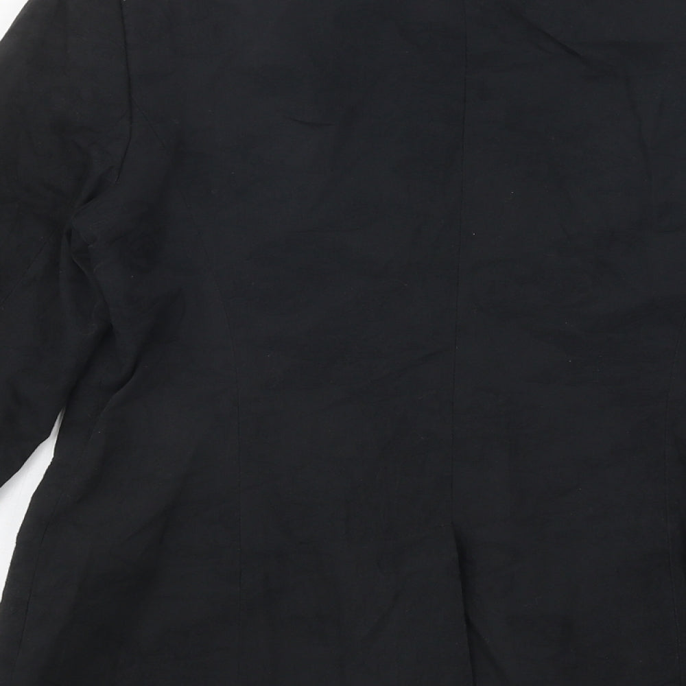 NEXT Womens Black Linen Jacket Suit Jacket Size 12