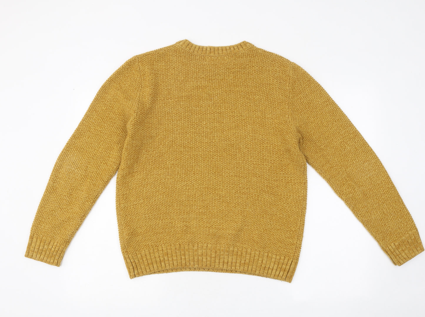 Primark Womens Yellow Crew Neck Acrylic Pullover Jumper Size S