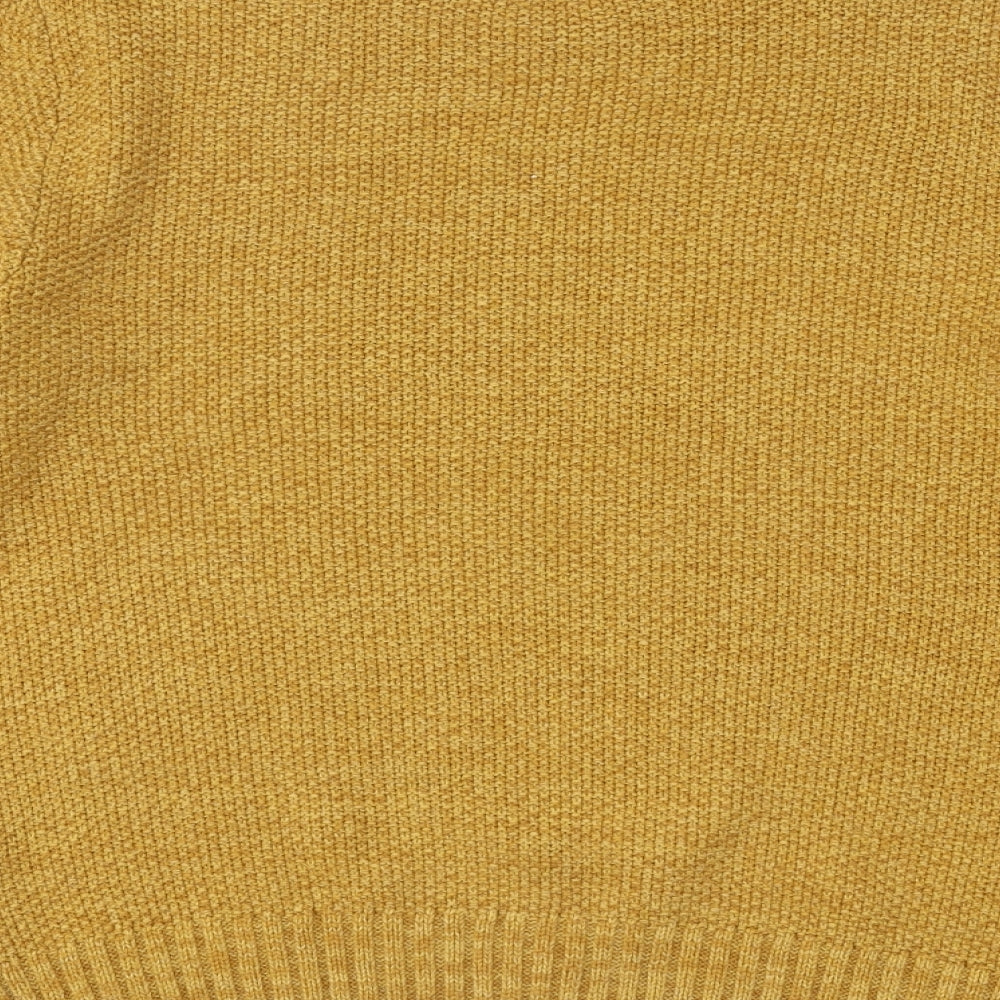 Primark Womens Yellow Crew Neck Acrylic Pullover Jumper Size S