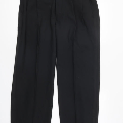 Marks and Spencer Womens Black Polyester Dress Pants Trousers Size 34 in L31 in Regular Zip