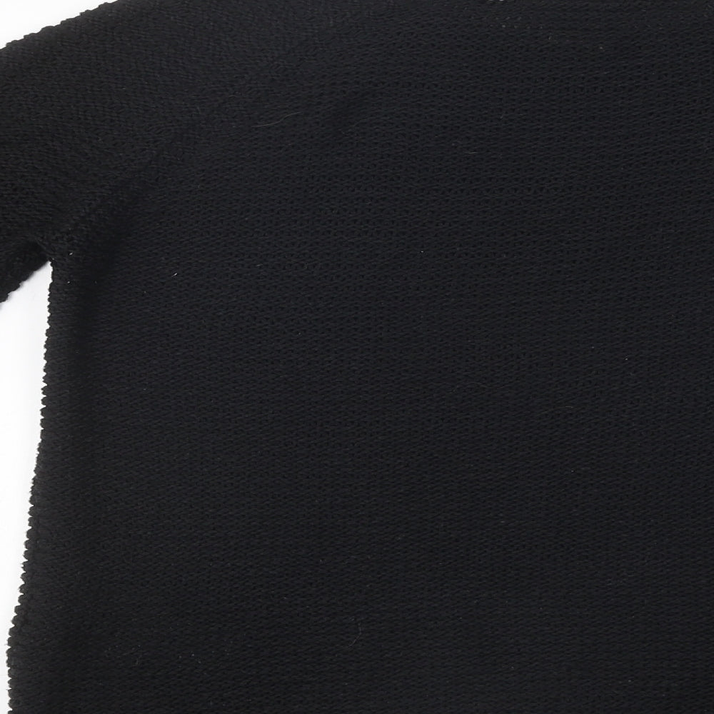 ICHI Womens Black Round Neck Acrylic Pullover Jumper Size XS