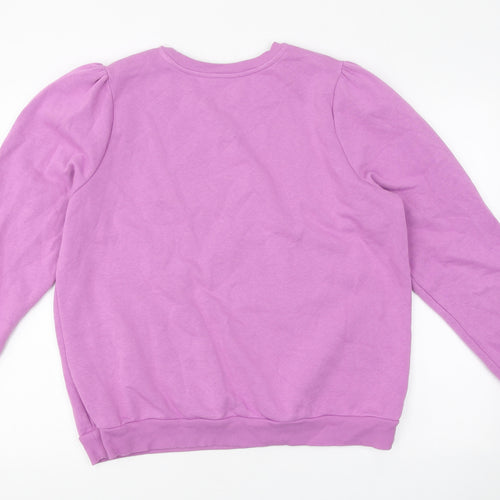 Marks and Spencer Womens Purple Round Neck Cotton Pullover Jumper Size 16
