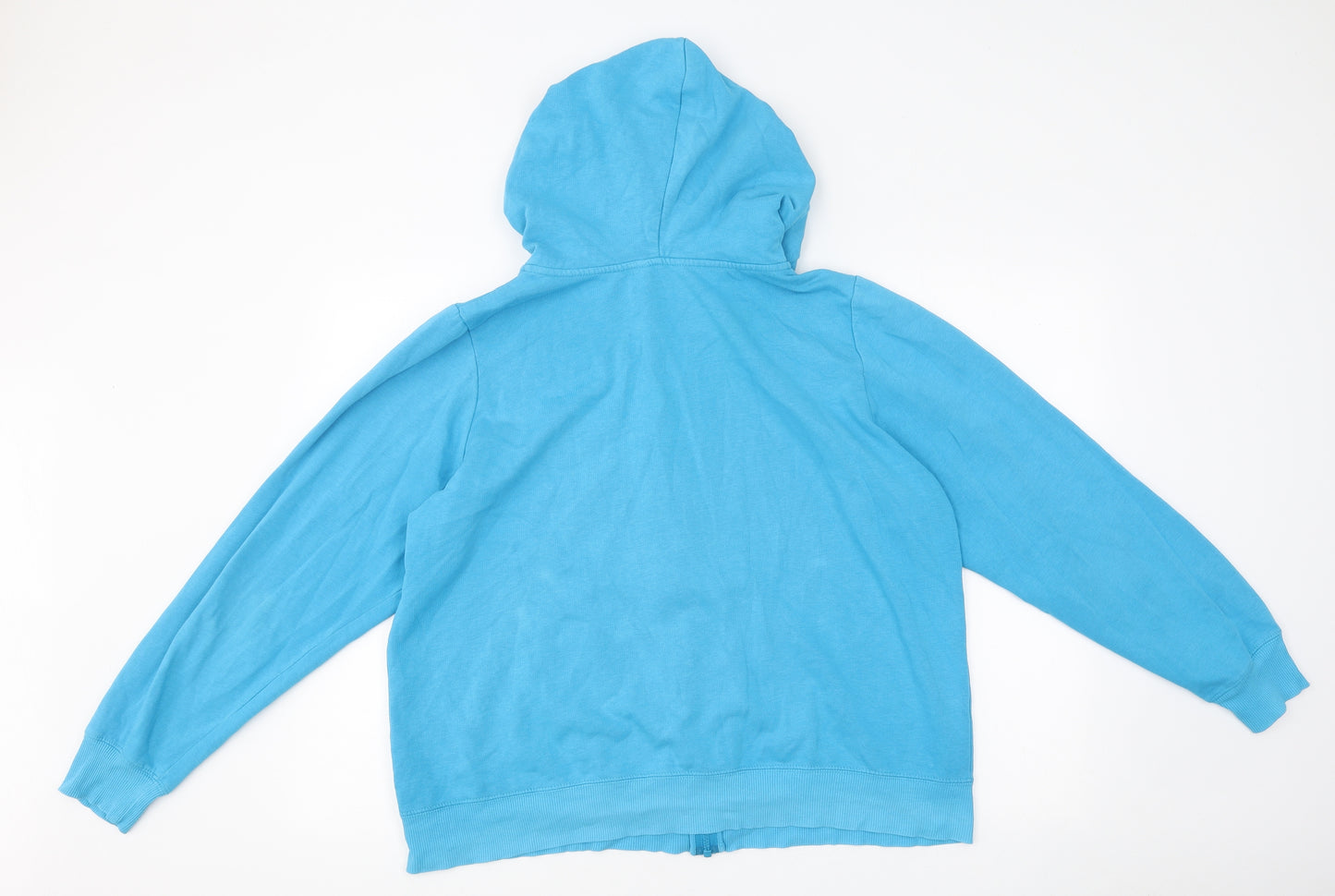 Marks and Spencer Womens Blue Cotton Full Zip Hoodie Size 18 Zip
