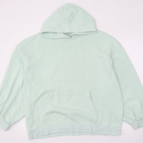 Topshop Womens Green Cotton Pullover Hoodie Size M Pullover