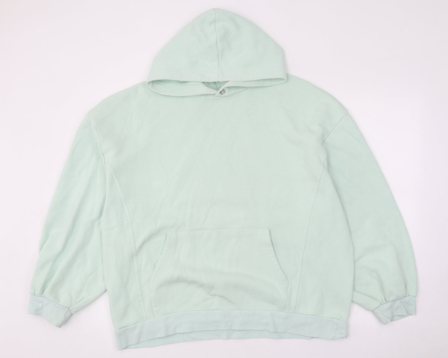 Topshop Womens Green Cotton Pullover Hoodie Size M Pullover