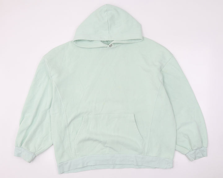 Topshop Womens Green Cotton Pullover Hoodie Size M Pullover