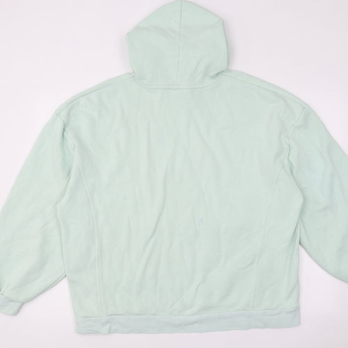 Topshop Womens Green Cotton Pullover Hoodie Size M Pullover