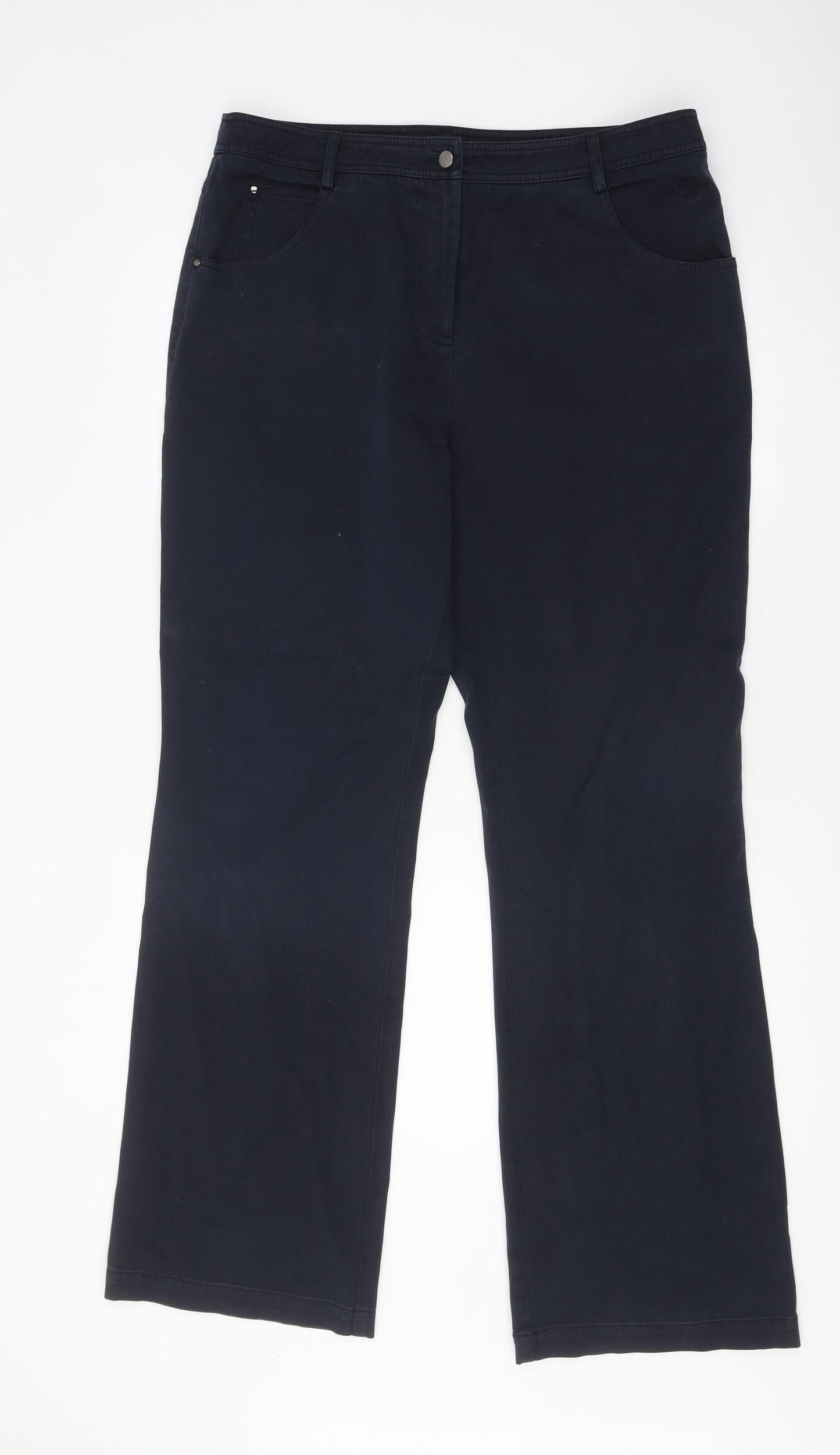 Viyella Mens Blue Cotton Straight Jeans Size 38 in L28 in Regular Zip