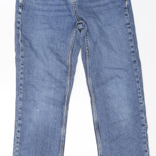 Dorothy Perkins Womens Blue Cotton Straight Jeans Size 32 in L21 in Regular Zip