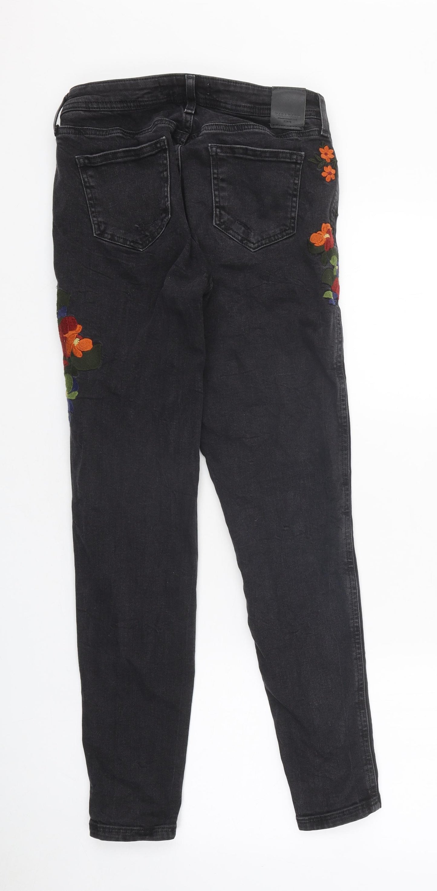 Zara Womens Black Cotton Skinny Jeans Size 28 in L27 in Regular Zip