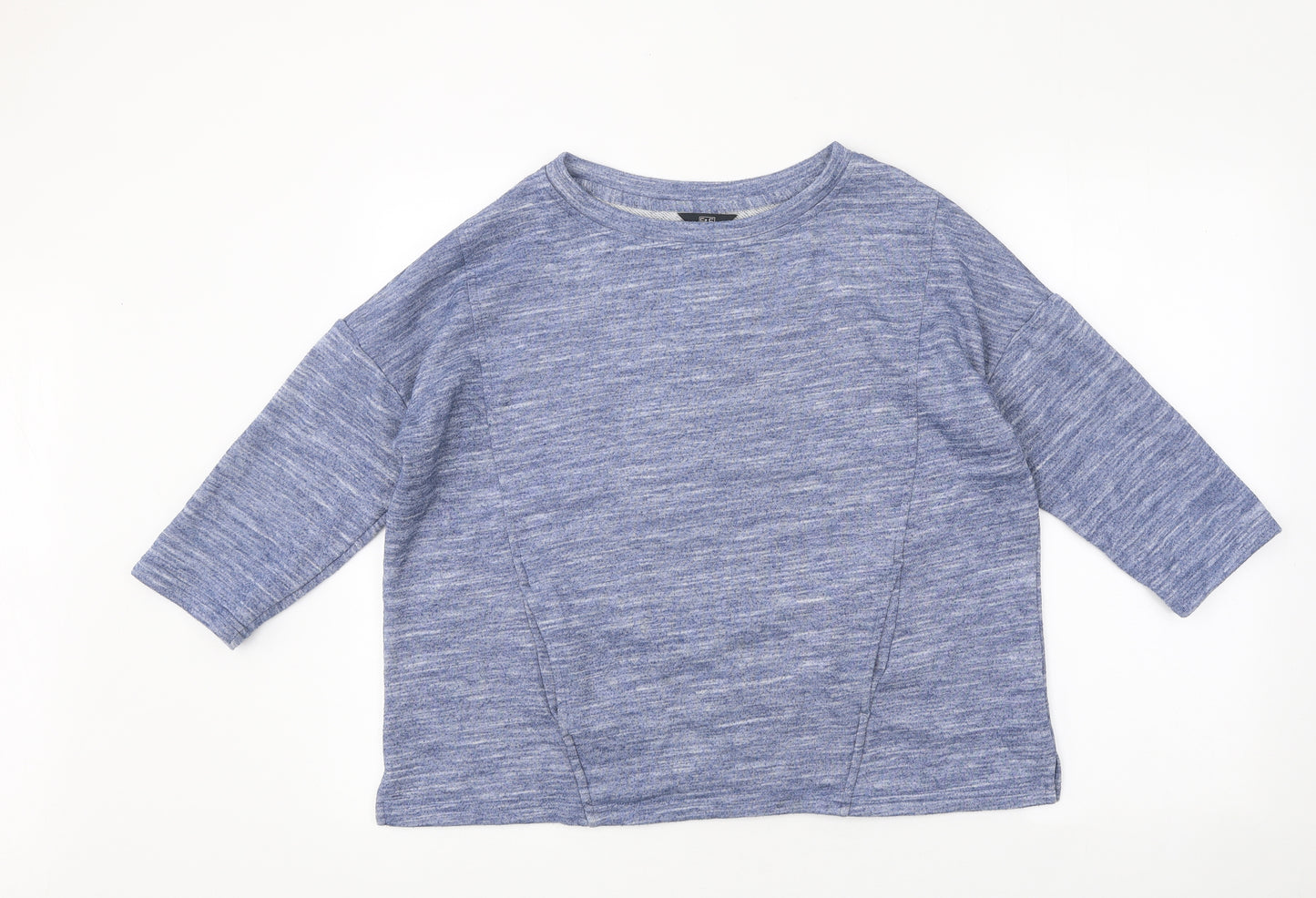 F&F Womens Blue Viscose Basic Blouse Size 14 Round Neck