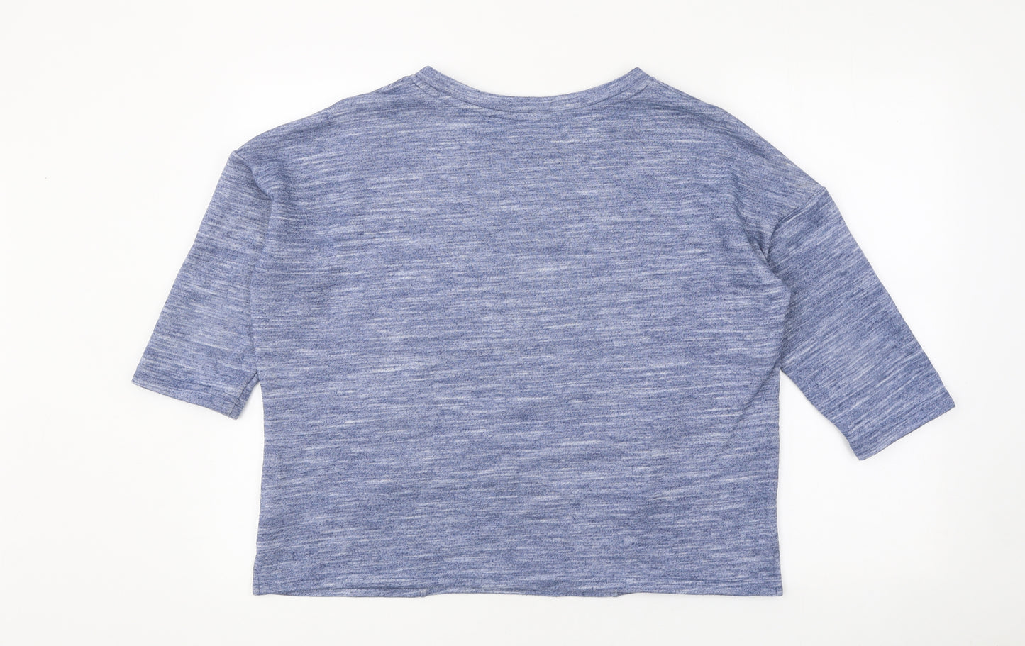 F&F Womens Blue Viscose Basic Blouse Size 14 Round Neck