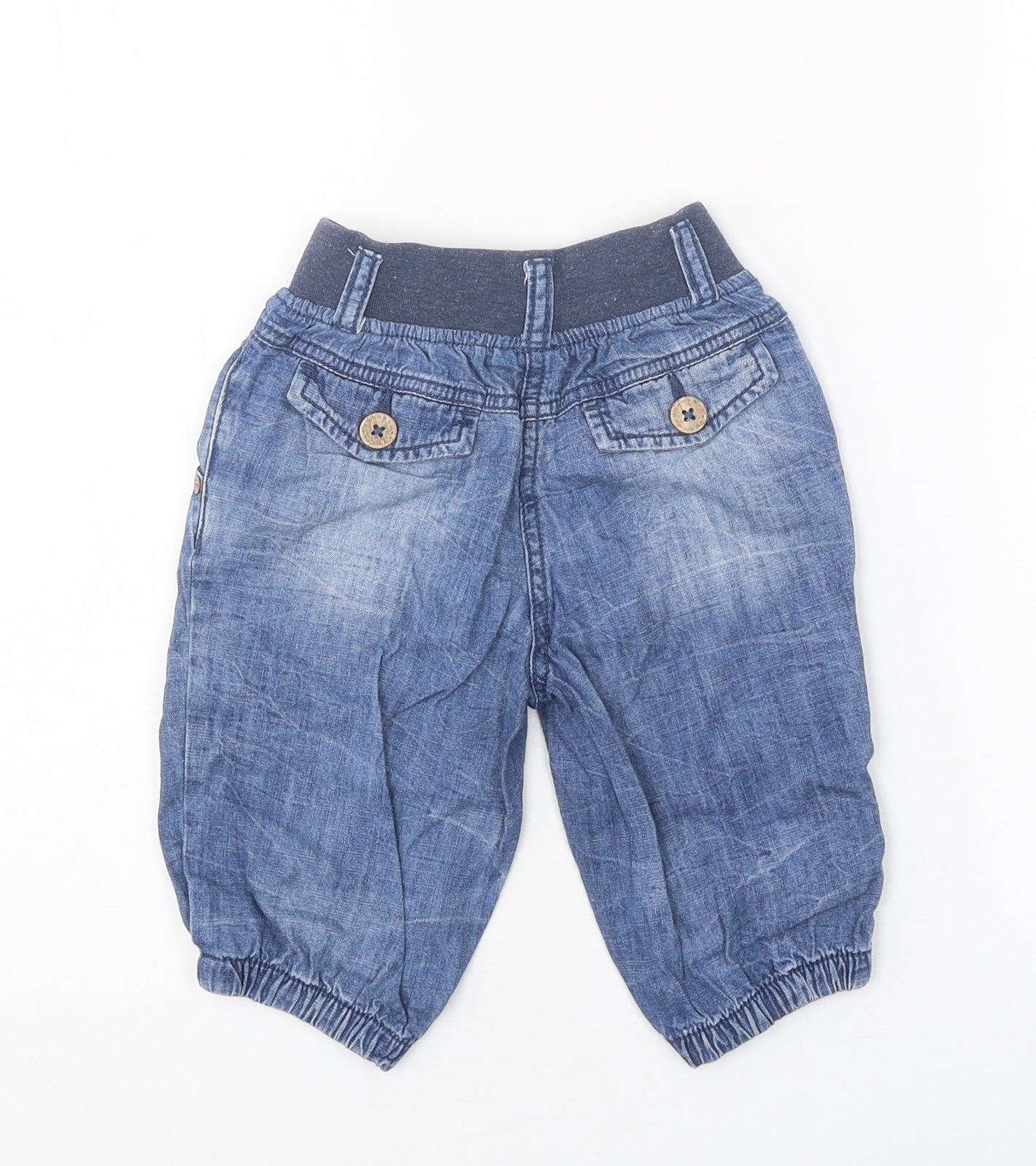 NEXT Girls Blue 100% Cotton Jogger Jeans Size 18-24 Months Pullover - Butterfly
