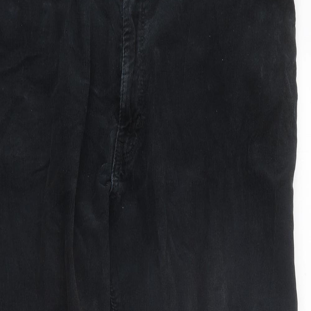Marks and Spencer Mens Black Cotton Straight Jeans Size 40 in L29 in Regular Zip