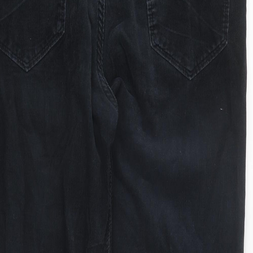 Marks and Spencer Mens Black Cotton Straight Jeans Size 40 in L29 in Regular Zip