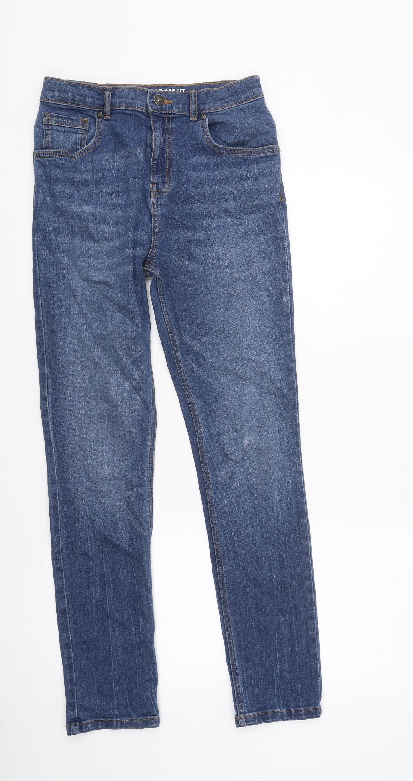 TU Girls Blue 100% Cotton Skinny Jeans Size 13 Years Regular Zip