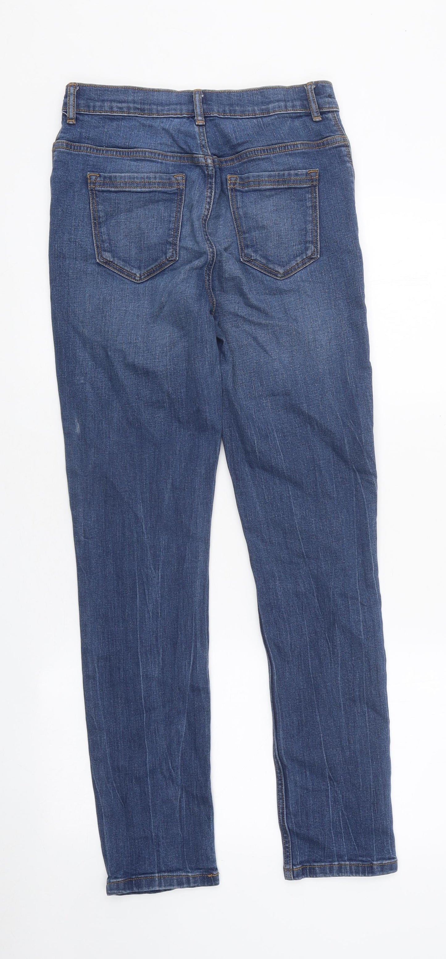 TU Girls Blue 100% Cotton Skinny Jeans Size 13 Years Regular Zip