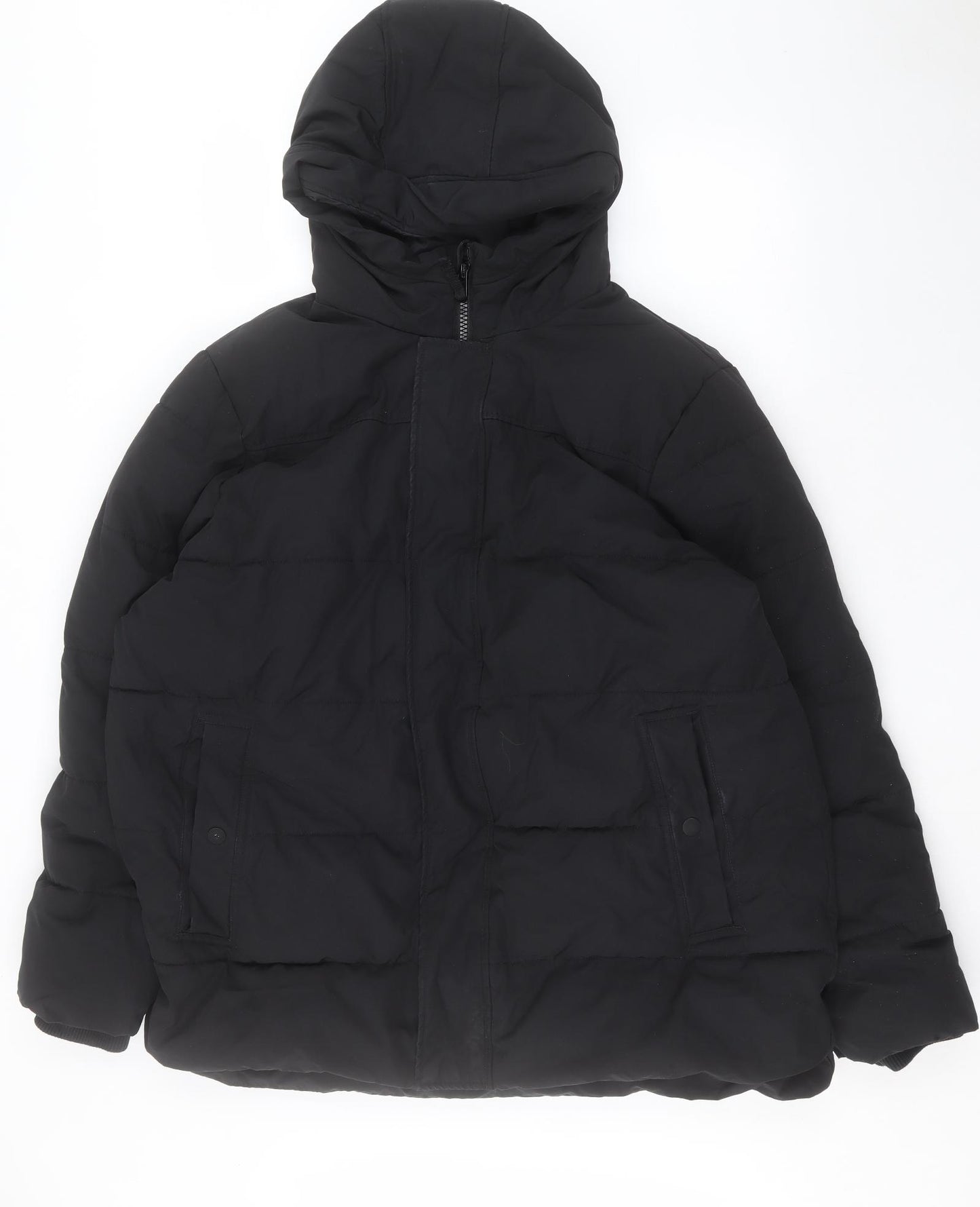 Marks and Spencer Mens Black Quilted Coat Size 2XL Zip