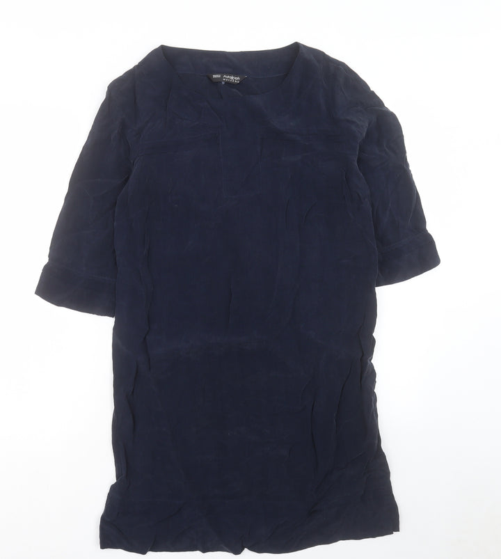 Autograph Womens Blue Cupro Shift Size 12 Round Neck Pullover