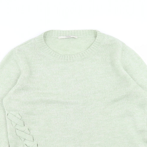 George Womens Green Round Neck Acrylic Pullover Jumper Size 12