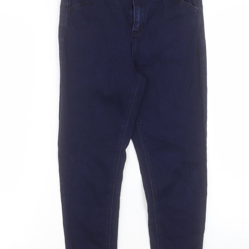 Oasis Womens Blue Cotton Straight Jeans Size 10 L24 in Regular Buckle