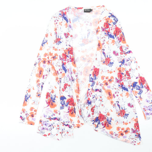 Be You K Womens Multicoloured V-Neck Floral Viscose Cardigan Jumper Size 14