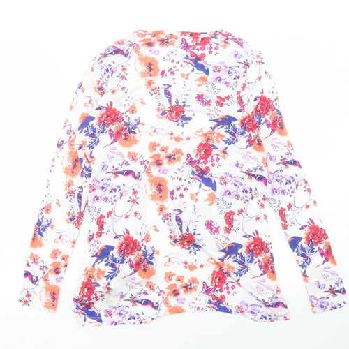 Be You K Womens Multicoloured V-Neck Floral Viscose Cardigan Jumper Size 14