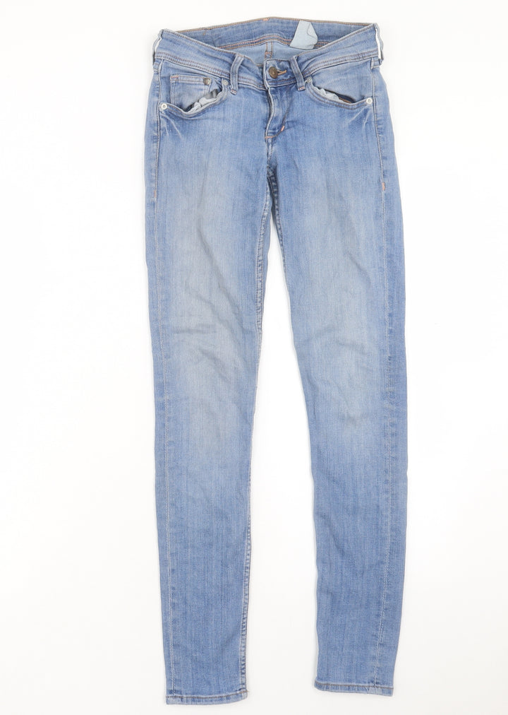 H&M Womens Blue Cotton Skinny Jeans Size 26 in L30 in Regular Button