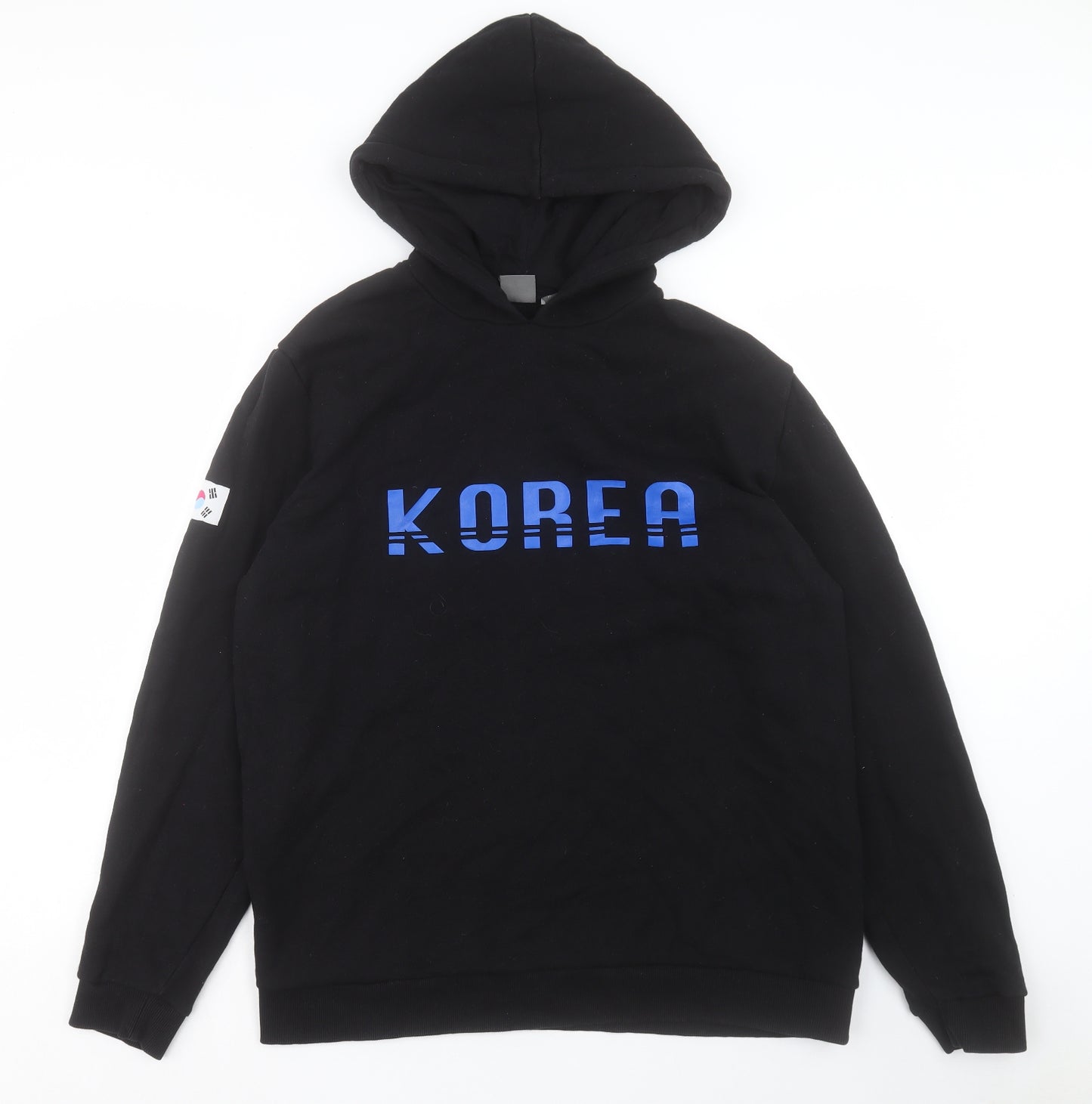 ASOS Mens Black Cotton Pullover Hoodie Size XL - Korea