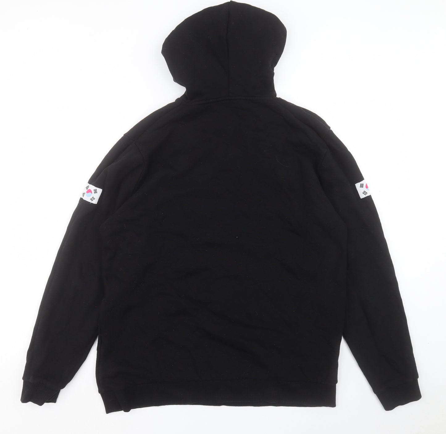 ASOS Mens Black Cotton Pullover Hoodie Size XL - Korea