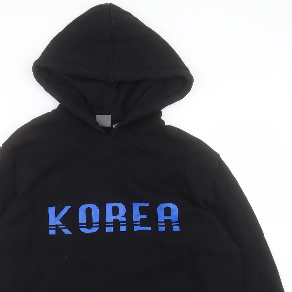 ASOS Mens Black Cotton Pullover Hoodie Size XL - Korea