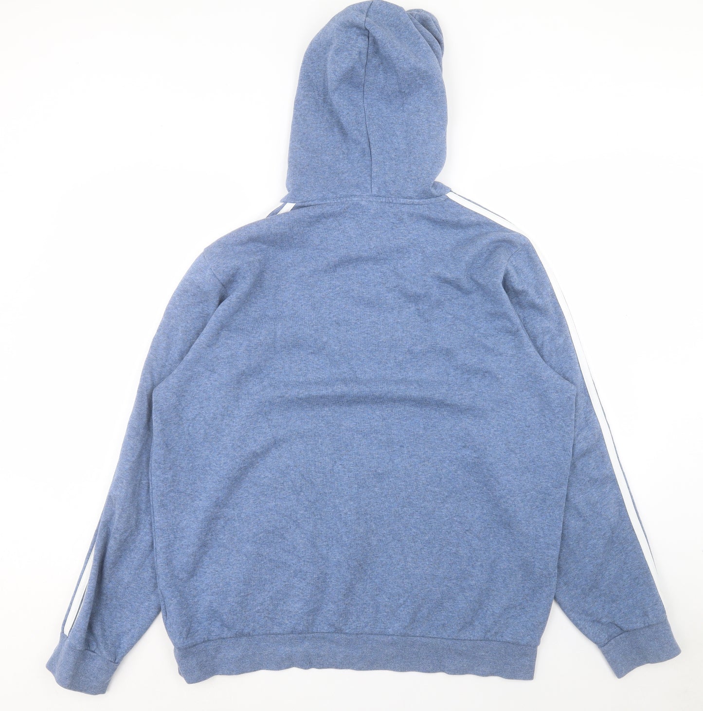 adidas Mens Blue Cotton Pullover Hoodie Size XL