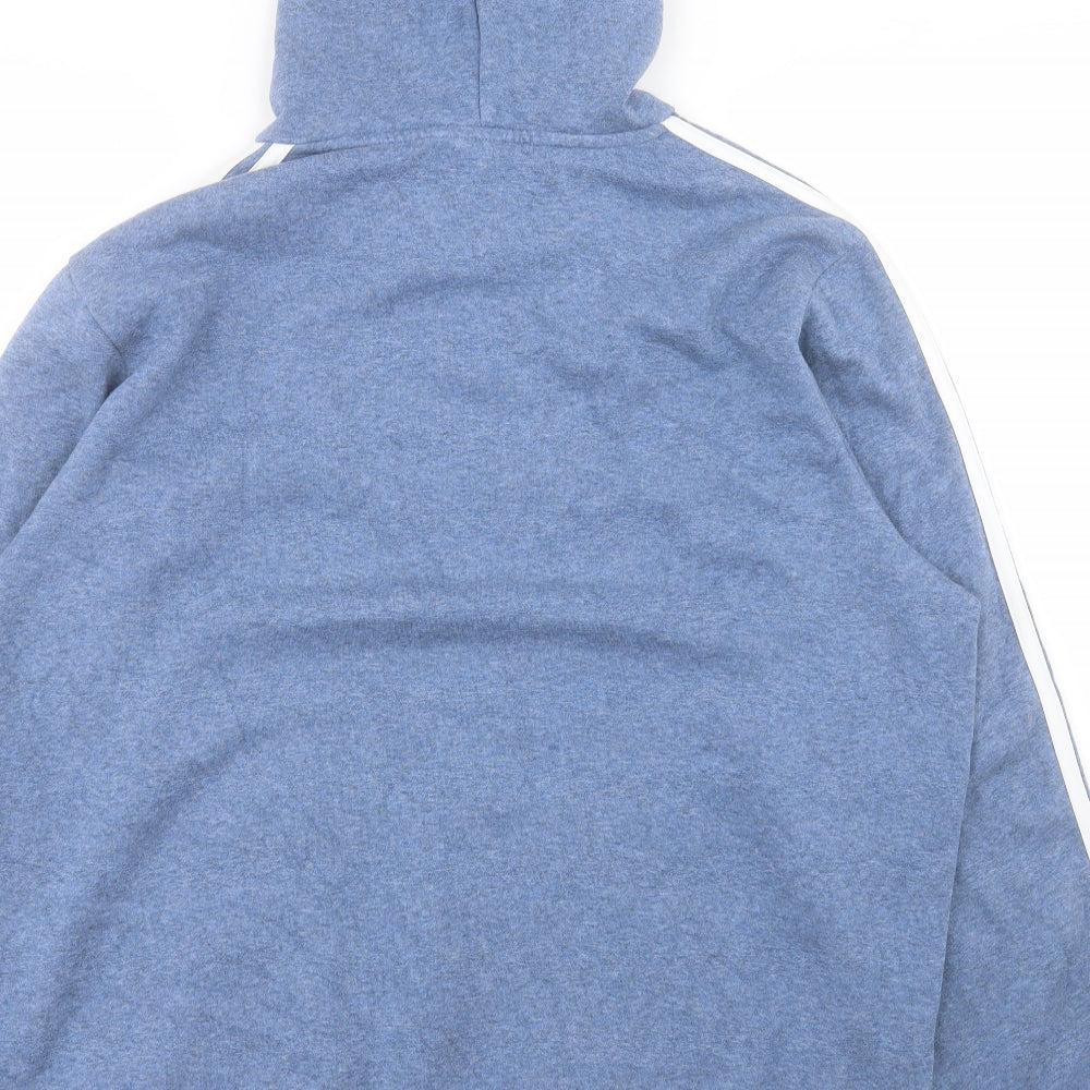 adidas Mens Blue Cotton Pullover Hoodie Size XL