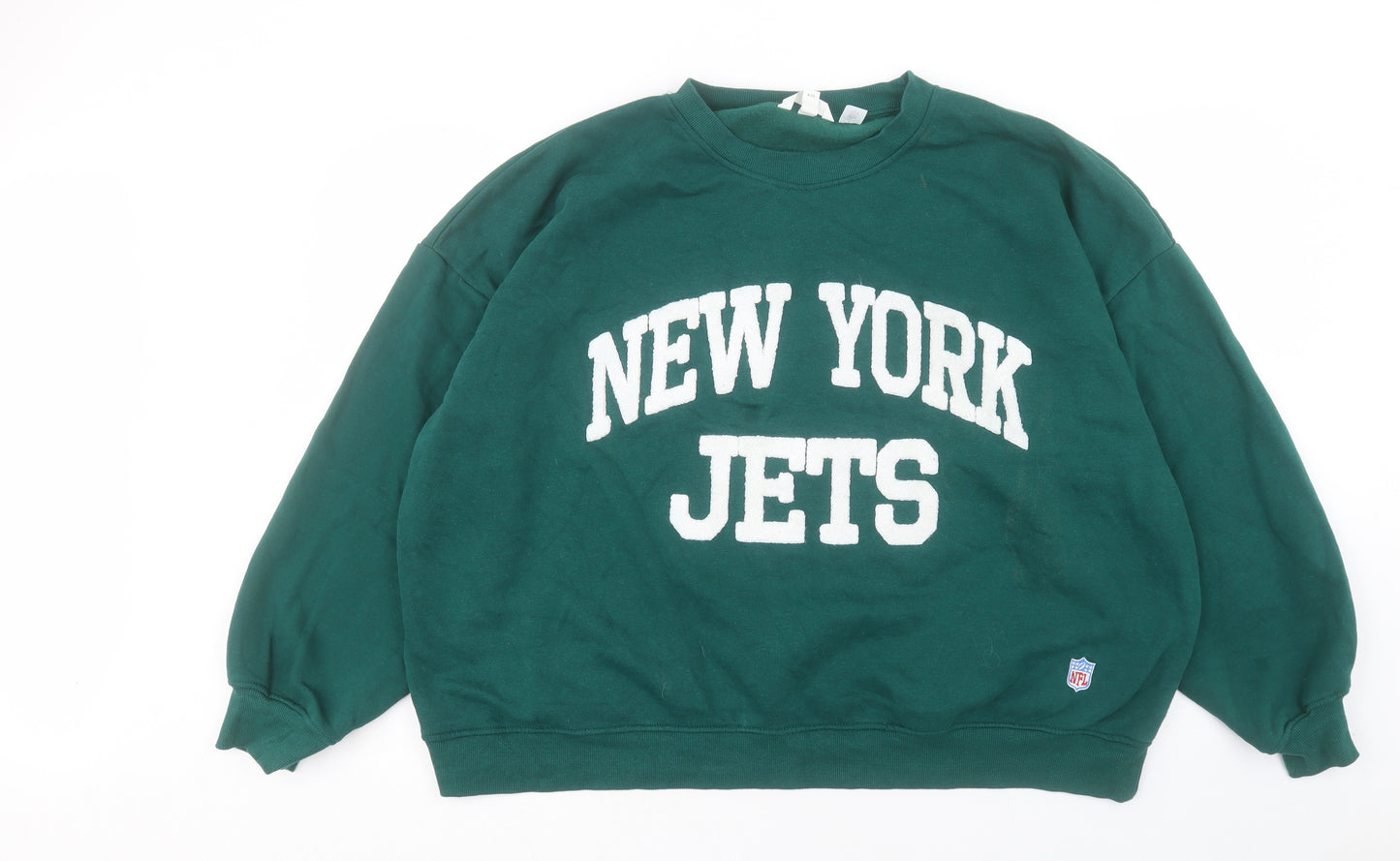 H&M Womens Green Cotton Pullover Sweatshirt Size 2XL Pullover - New York Jets