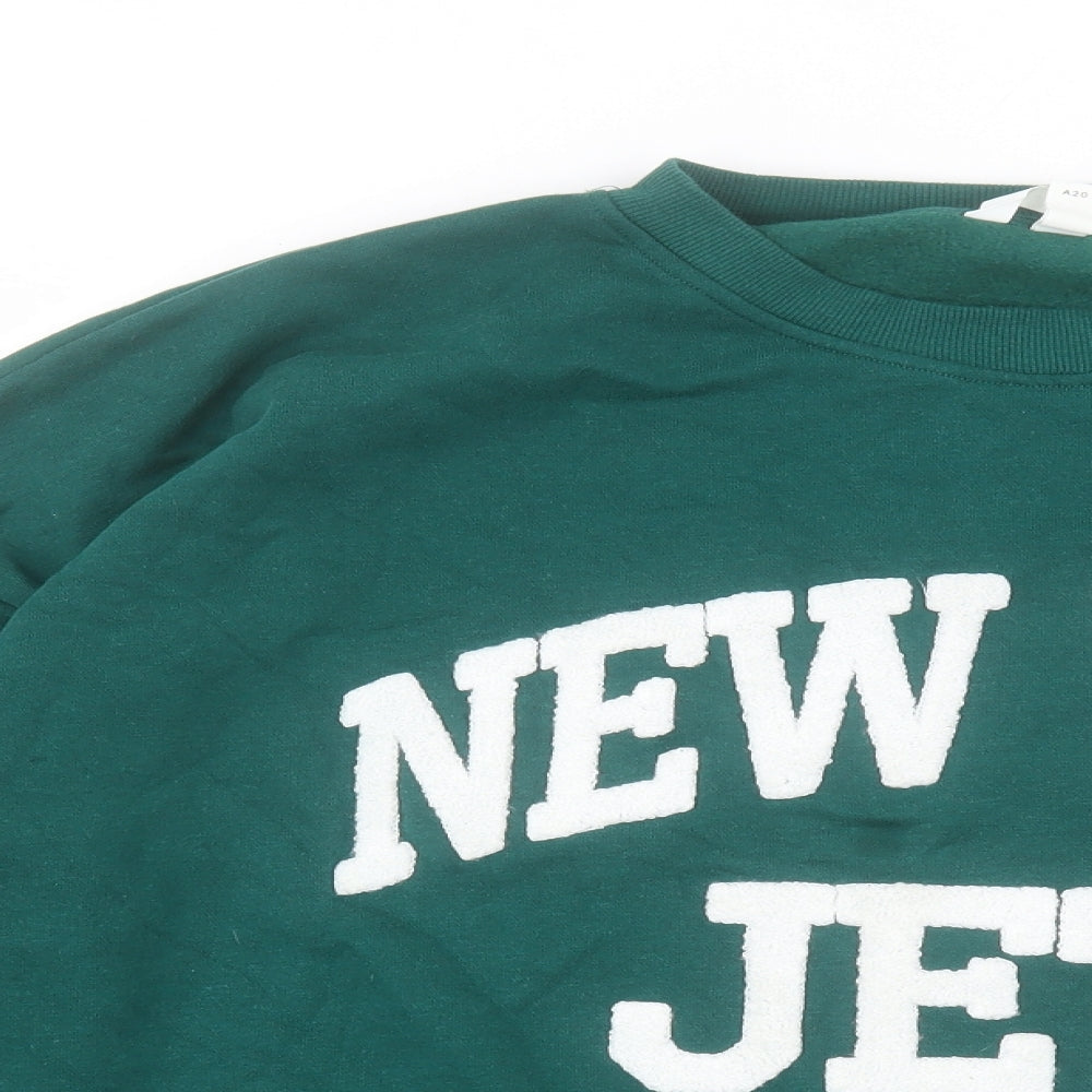 H&M Womens Green Cotton Pullover Sweatshirt Size 2XL Pullover - New York Jets