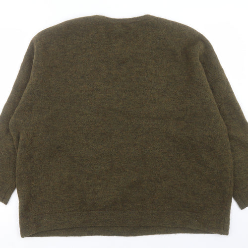 American Vintage Mens Green Crew Neck Polyester Pullover Jumper Size S
