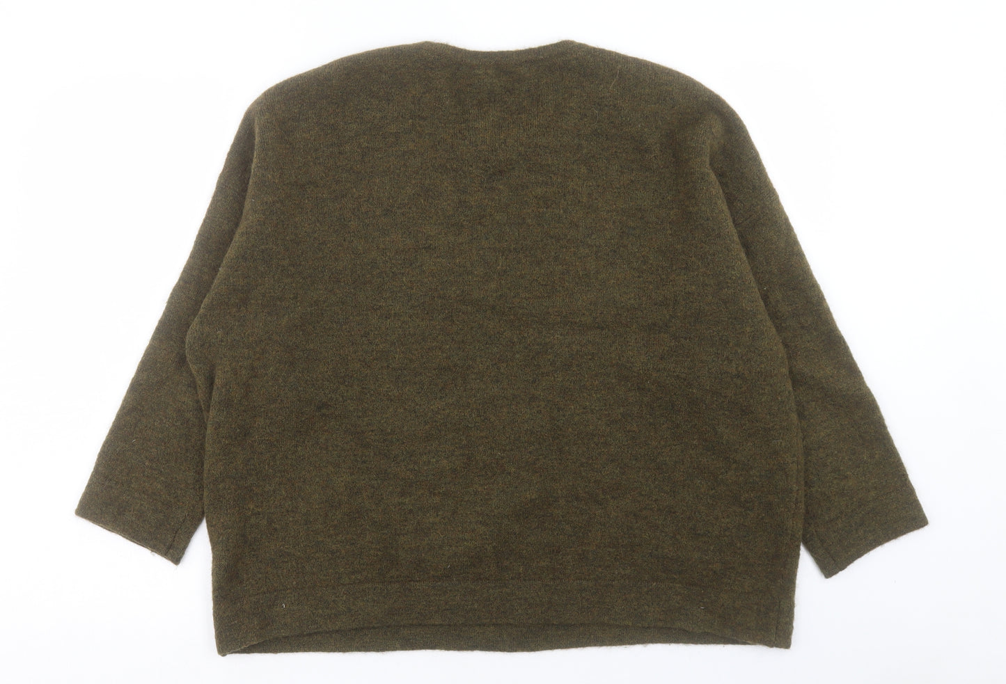 American Vintage Mens Green Crew Neck Polyester Pullover Jumper Size S