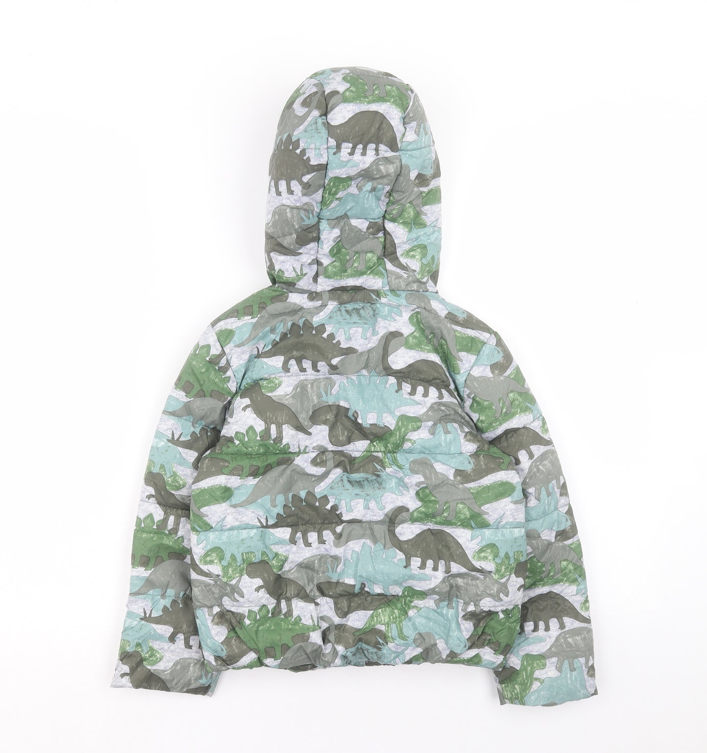 Marks and Spencer Boys Multicoloured Geometric Jacket Size 4-5 Years Zip - Dinosaur Pattern