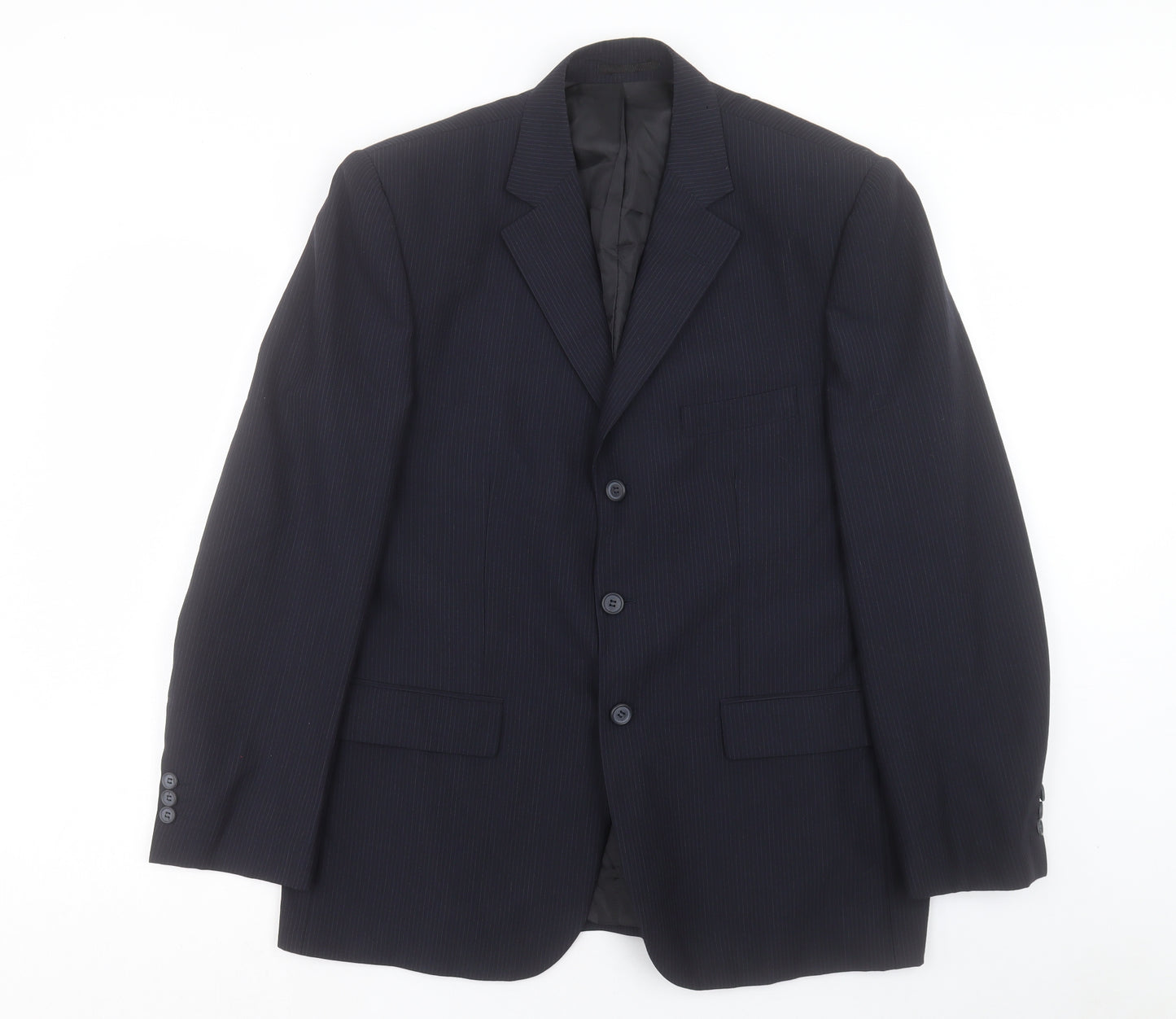 George Mens Black Wool Jacket Suit Size 40
