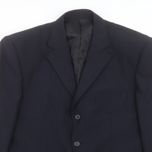 George Mens Black Wool Jacket Suit Size 40