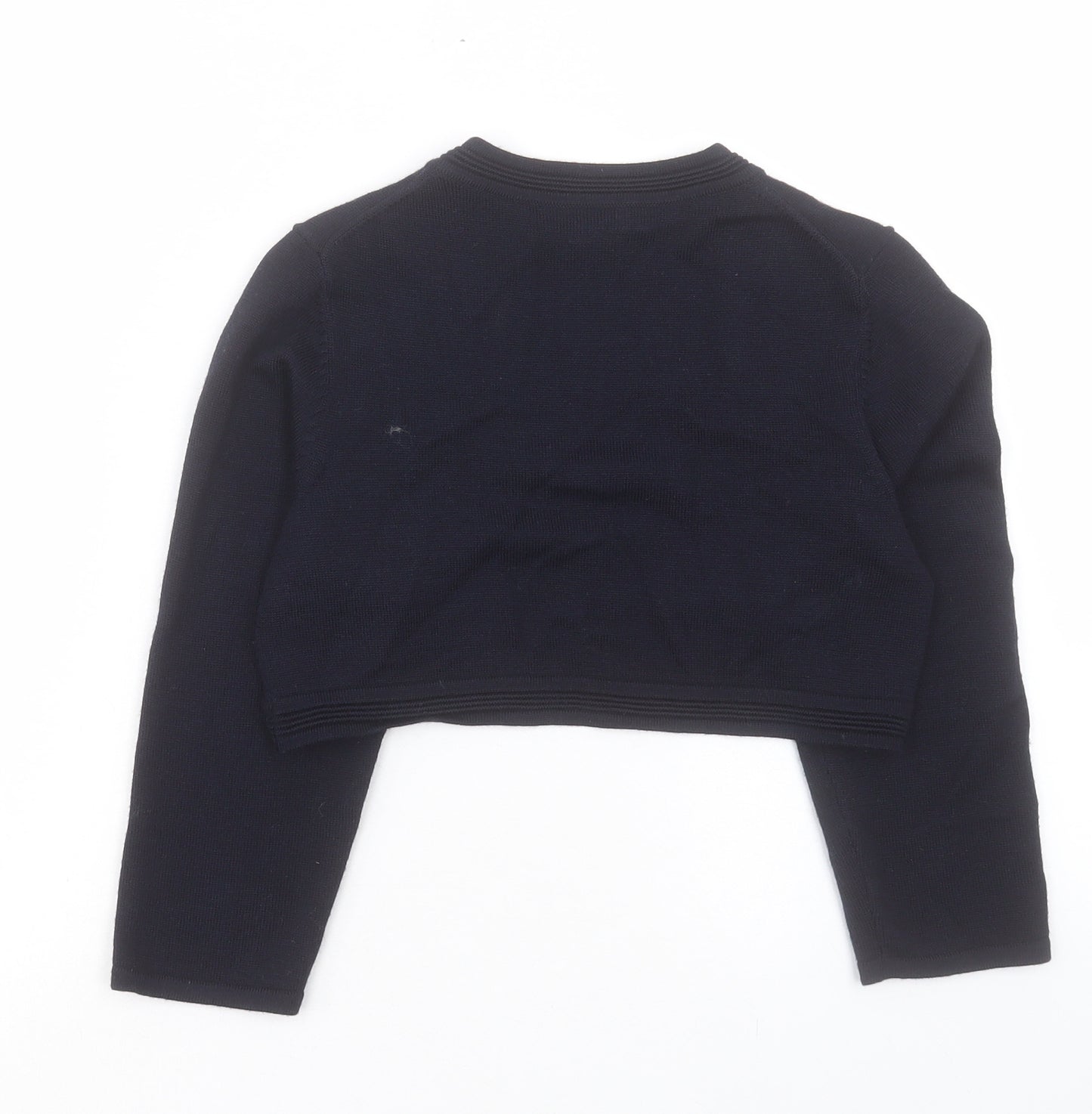Hobbs Womens Blue V-Neck Wool Shrug Jumper Size S