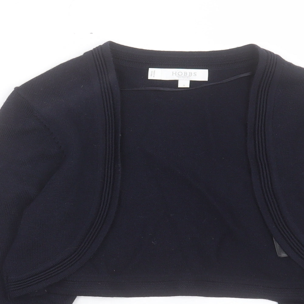 Hobbs Womens Blue V-Neck Wool Shrug Jumper Size S
