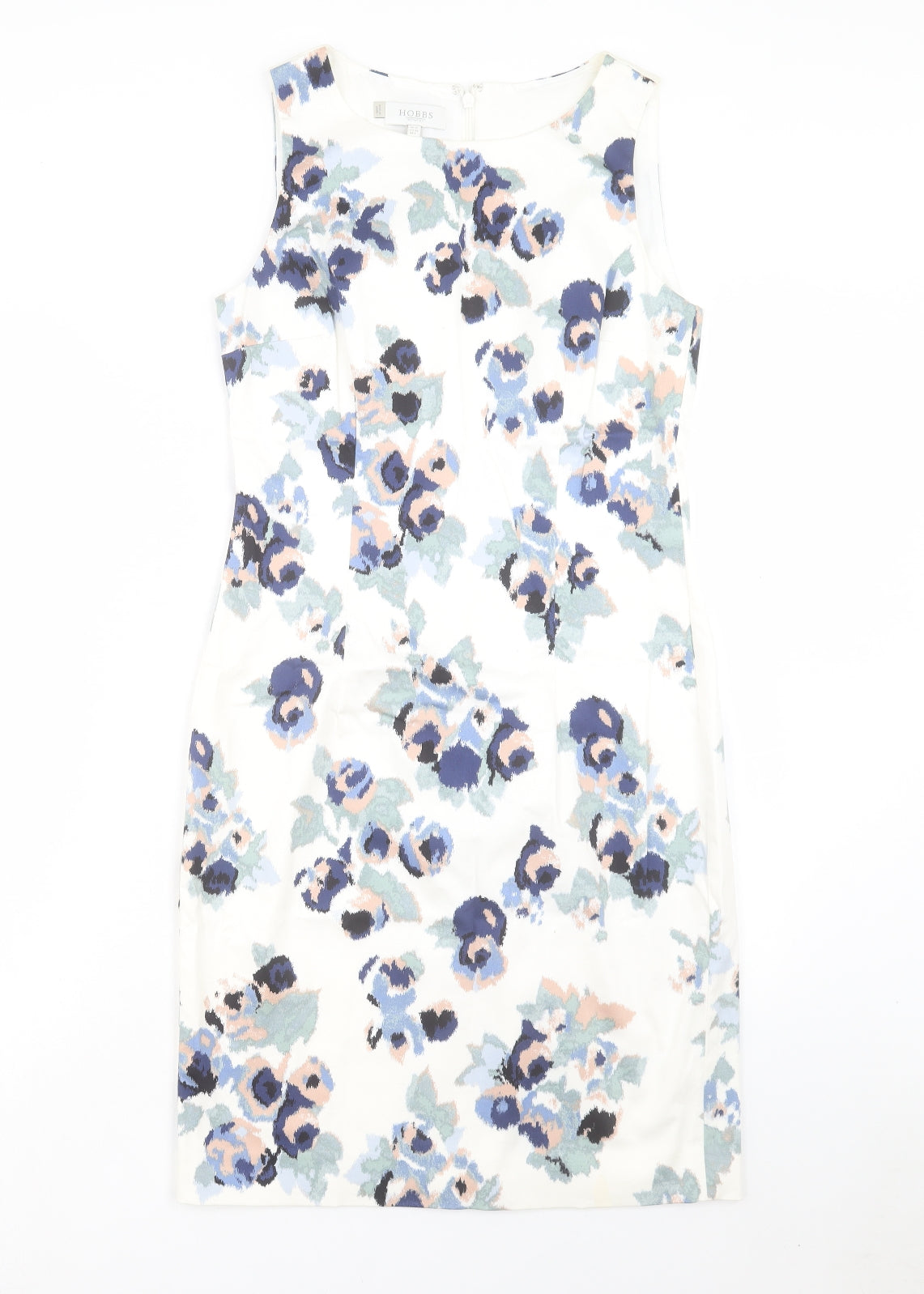 Hobbs Womens Multicoloured Floral Polyester Tank Dress Size 10 Boat Neck Zip