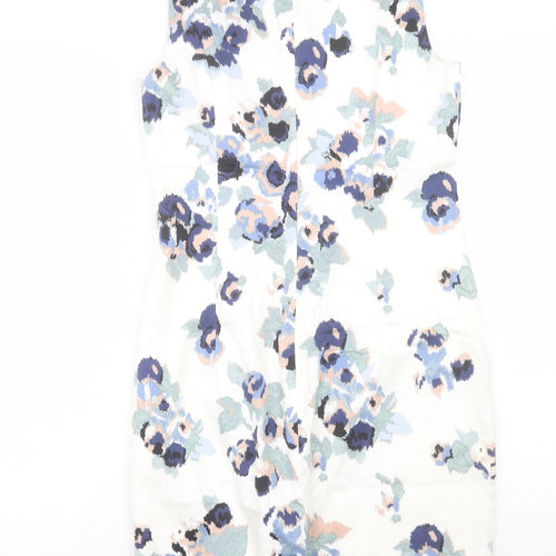 Hobbs Womens Multicoloured Floral Polyester Tank Dress Size 10 Boat Neck Zip